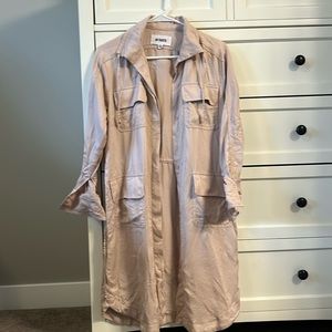 Light pink long cargo Coker BB Dakota jacket with cinched waist (size XS)
